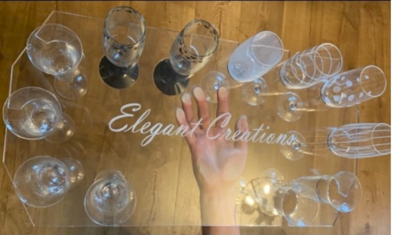 Acrylic Wine Glass Tray – Elegant Creations by J&J